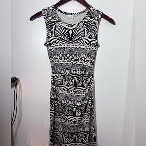 Diane Von Furstenberg Black White Printed Jersey Selene Dress Size 0